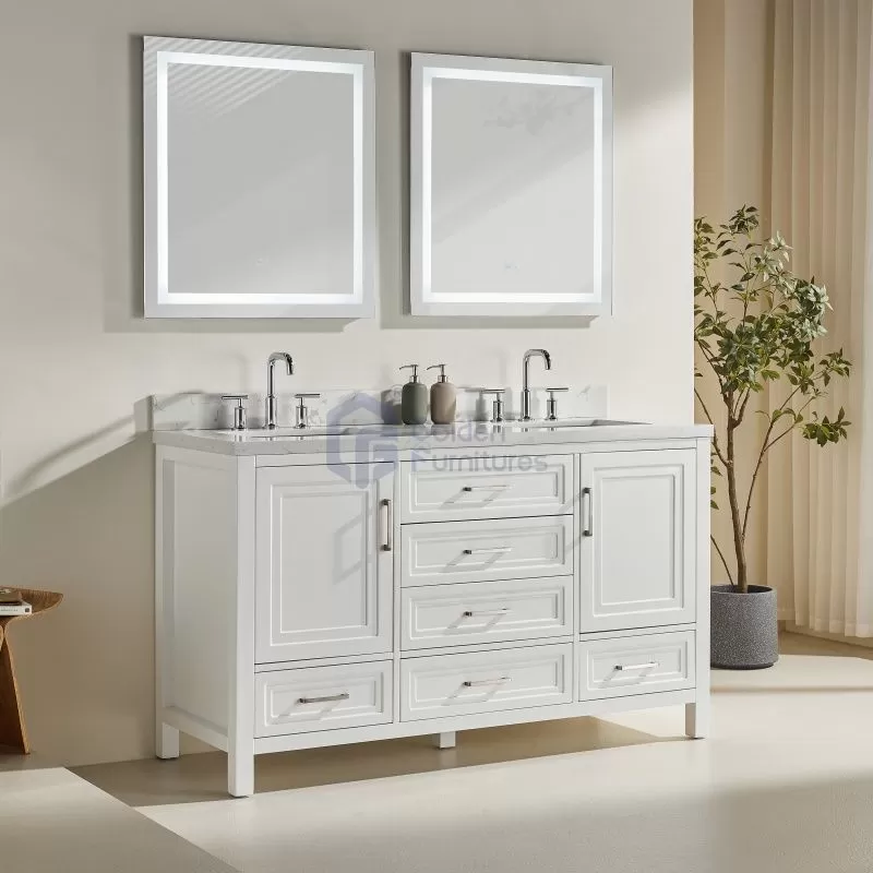 Rose1060DS Double Sinks Solidwood Freestanding Vietnam Vanity