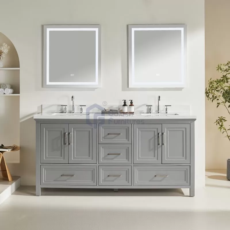 Rose7072DS Double Shaker Freestanding Vanity